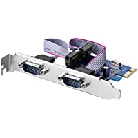 Adaptador convertidor Sienoc de tarjetas PCI Express- PCI-E Dual RS-232- puerto PCI-E 2- puerto DSUB9- DB9- controlador…